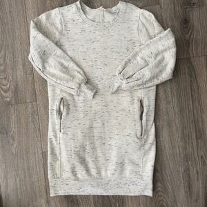Loft Outlet Lounge Space Dye Sweatshirt Dress Cream Grey XS 480332